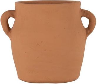 Foreside Home And Garden Natural Handthrown Terracotta Vase with Handles in Brown at Nordstrom