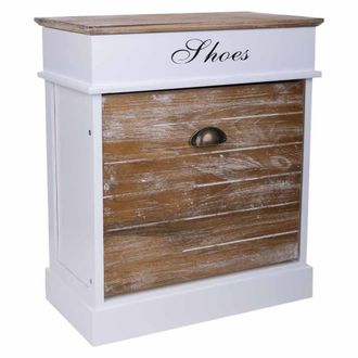 Wanderlust Deco Zapatero de madera color blanco 50x28x58h cm