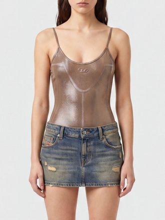 Diesel Top slim fit in jersey elasticizzato con logo Oval D e spalline regolabili