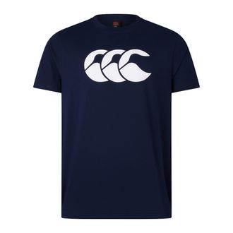 Canterbury Of New Zealand Heren Logo Biologisch Katoenen T-Shirt (Marine)