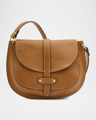 IL BISONTE Archivio Leather Saddle Crossbody Bag
