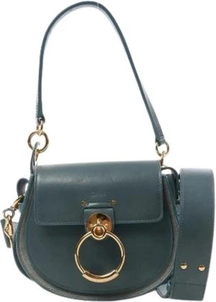 Chlo&eacute; Pre-owned Cross Body Bags, female, Green, Size: ONE SIZE Pre-owned Tess Small Leather 2Way Handbag