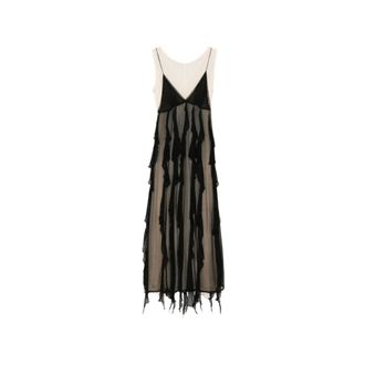 Mes Demoiselles... Midi Dresses, female, Black, Size: S Charlene Long Dress with Ruffles