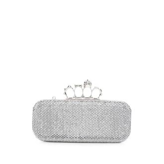 Alexander McQueen Tassen, Dames, Grijs, ONE Size, Skull Knuckle Clutch