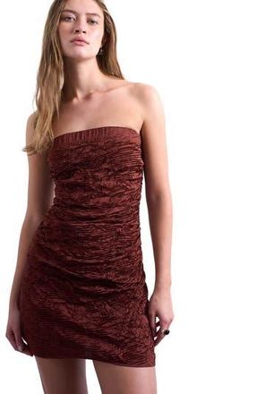 Topshop Strapless Minidress in Brown at Nordstrom Rack, Size 10 Us (Fits Like 10-12)
