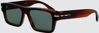 Fendi Occhiali da sole rettangolari in acetato con logo a contrasto