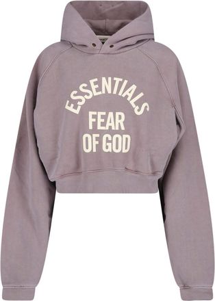 Fear of God Grey Cropped Washed Texture Arched Hoodie