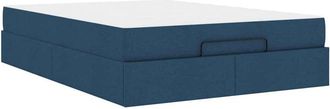 vidaXL Estructura De Cama Con Almacenamiento Azul 140 X 200 Cm Tela Vidaxl