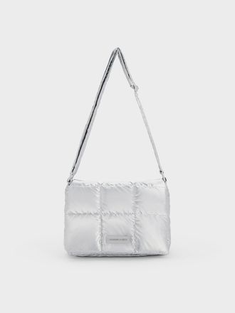 Charles & Keith Mini Errya Nylon Quilted Puffy Crossbody Bag