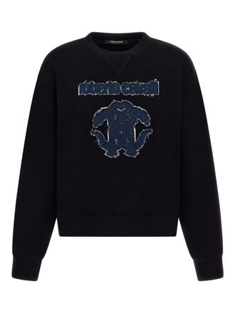 Roberto Cavalli logo sweatshirt - women - Cotton - S - Black