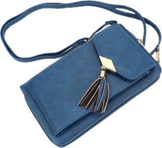 Generic Womens Crossbody Phone Bag, Small Synthetic Mobile Phone Shoulder Bag with Card Slots, Coin & Money Zip Compartments, Adjustable Strap, Mini Handbag (