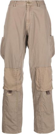 John Elliott + Co panel-detail straight-leg trousers - women - Cotton - S - Brown