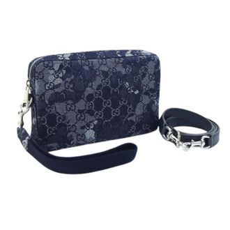 Gucci Pre-owned Clutch & Schoudertas - Dames - Pre-owned - Blauw - Maat: ONE Size Leer