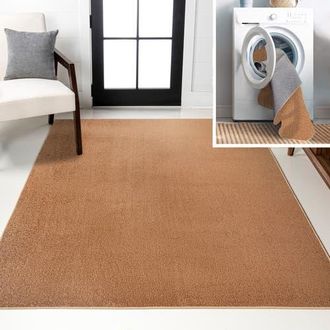 Jonathan Y Designs Twyla Classic Solid Low-Pile Machine-Washable Area Rug in Terra at Nordstrom, Size 3Ft 0In X 5Ft 0In