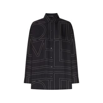 Toteme Monogram-embroidered Silk Shirt