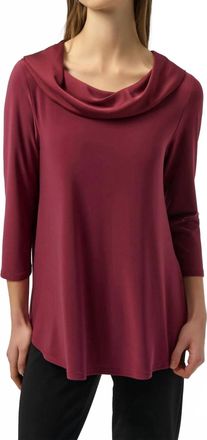 Joseph Ribkoff Cowl Neck Flared Top In Merlot