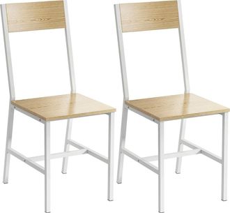 HOMCOM Silla de comedor 36x47x88.3 cm madera natural