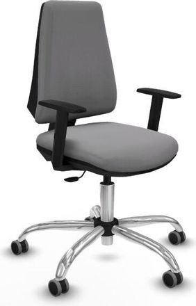 Piqueras y Crespo Piqueras Y Crespo - Elche Cp Similpiel Gris Brazos 1d Base Cromada Ruedas Engomadas 65mm