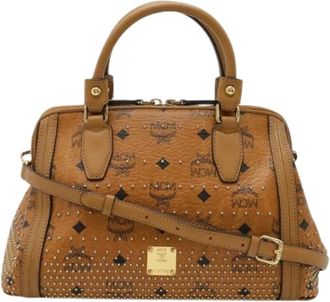 MCM Pre-owned Monogram PVC Leather 2way Bag - Heren - Vintage Handtas - Bruin - ONE Size - Leer - Vintage