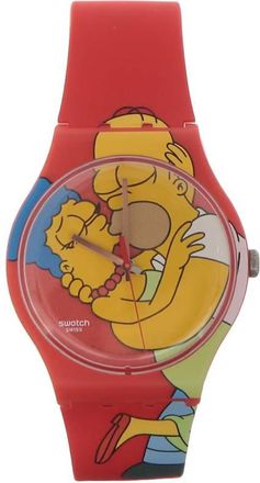 Swatch Sweet Embrace Quartz Red Graphic Dial Unisex Watch SO29Z120