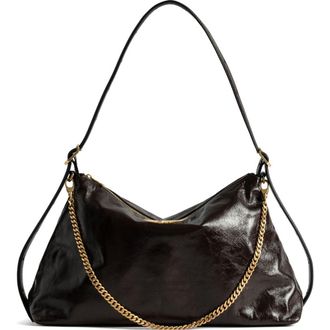 Zadig&Voltaire Jim Patent Leather Shoulder Bag in Brownie at Nordstrom