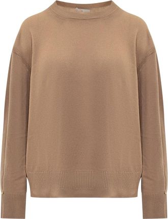 Stella McCartney Wollen trui met ronde hals - Dames - Ronde hals truien - Bruin - M - Wol - Truien & Vesten