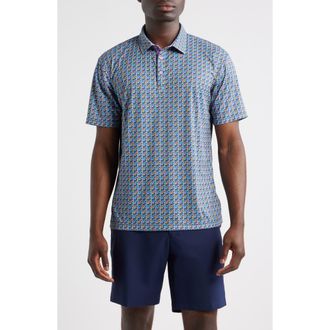 Swannies Slomo Patterned Athletic Fit Performance Polo in Violet at Nordstrom Rack, Size Xx-Large
