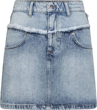 Co'Couture Fade Denim Midi Rok - Tijdloze Chic - Dames - Denim shorts - Blauw - S - Denim - Korte Broeken
