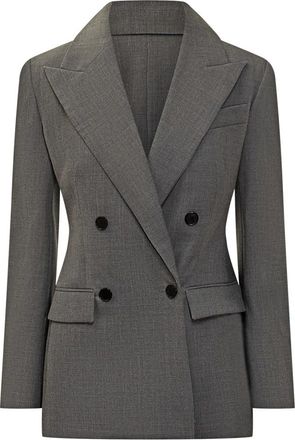 Givenchy Double breasted jas van wol - Dames - Blazers - Grijs - S - Wol - Jassen