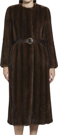 Max Mara Dames, Mantels, Bruin, Maat: S Viscose