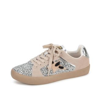 Yellow The Label Womens Chapman Lace-Up Sneaker In Silver