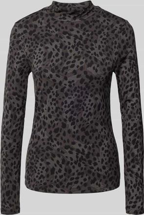 s.Oliver Red Label Slim Fit Langarmshirt aus Viskose-Mix in Anthrazit, Größe 34