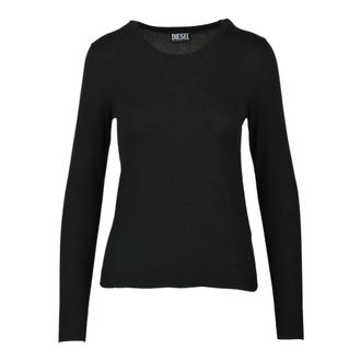 Diesel Maglioncino Sottile Girocollo - Dames - Ronde hals truien - Zwart - XL - Katoen - Truien & Vesten