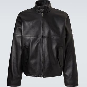 Bottega Veneta Intrecciato leather blouson jacket