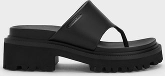 Charles & Keith Padded Ridged-Sole Thong Sandals