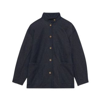 Ines De La Fressange Jassen, Dames, Blauw, XS, Katoen, Fergus Jas