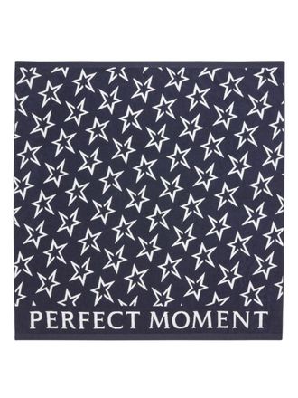Perfect Moment star-print cotton beach towel - unisex - Cotton - One Size - Blue