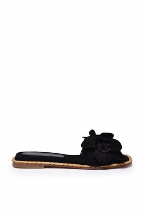 Paloma Barcel&oacute; Suede Slide Sandal - Black