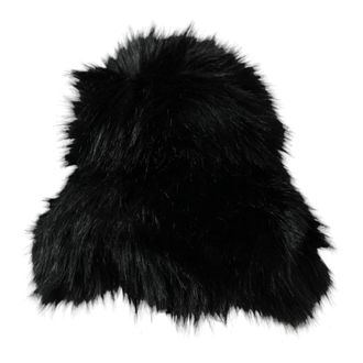 Dolce & Gabbana Zwarte Faux Fur Bucket Hat - Dames - Hoeden - Zwart - ONE Size - Polyester - Accessoires