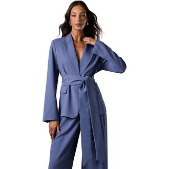 Coast Wrap Tie Front Blazer in Blue at Nordstrom, Size 8