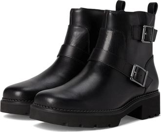 Vionic Folsom Boots Womens Black Leather Side-Zipper Ankle Booties GAL1910