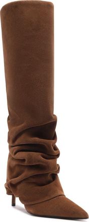 Schutz Mikki Up Cloak Pointed Toe Knee High Boot in Pecan Brown at Nordstrom, Size 5