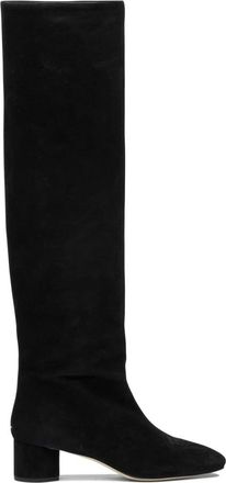 Aeyde Willa Overknee-laarzen - Dames - Over de knie laarzen - Zwart - 40 EU - Leer - Schoenen