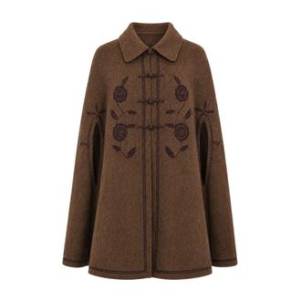 Antik Batik Willow Cape - Dames - Jassen - Bruin - Maat: XS Katoen