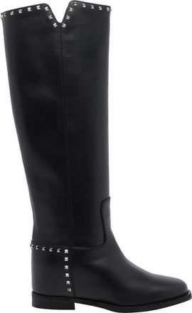 Via Roma 15 Studs Leather Boots