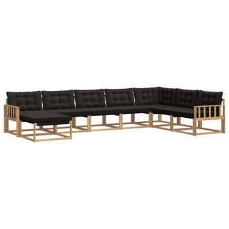 vidaXL Conjunto De Sof&aacute;s De Exterior Con Coj&iacute;n 8 Pcs Blanco Y Negro Vidaxl