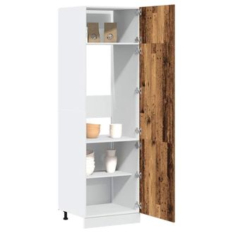 Berkfield Home Refrigerator Cabinet Lyon Old Wood 60x57x207 cm Engineered Wood in Brown | Size: 60 x 57 x 207 cm