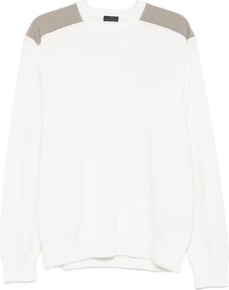 Paul & Shark Contrast-panel Crew-neck Sweater