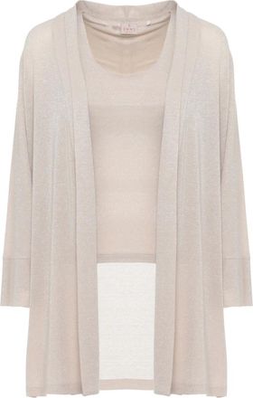 Marella Truien & Vesten, Dames, Beige, S, Tweed, Linea Emme Two-Piece Set