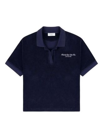 Sporty & Rich Polo con applicazione laterale - Blu